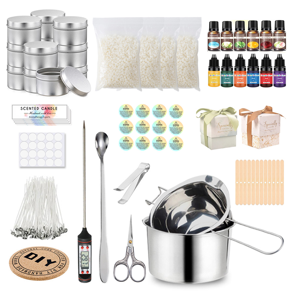 Candle Making Kit For Kids - مجموعة صنع الشموع وعاء الصب الفتائل