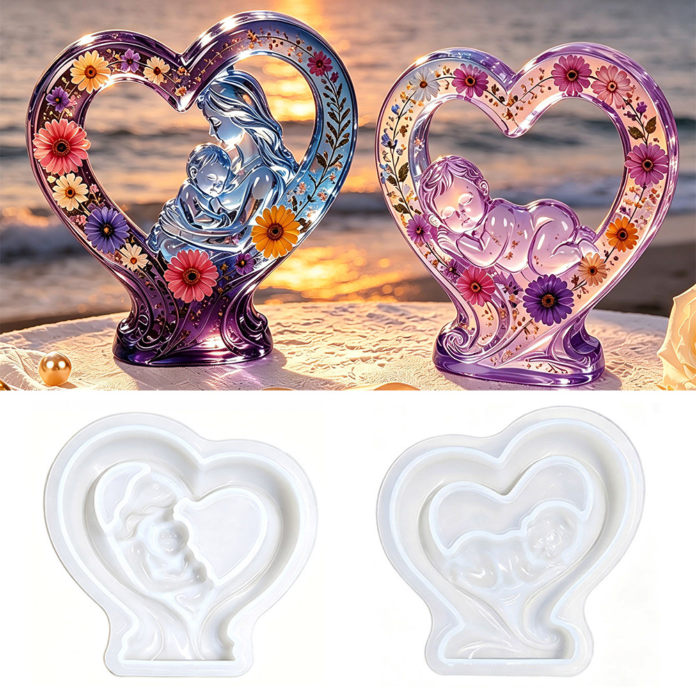 Candle Making Kit For Kids - قالب سيليكون على شكل أم وطفل