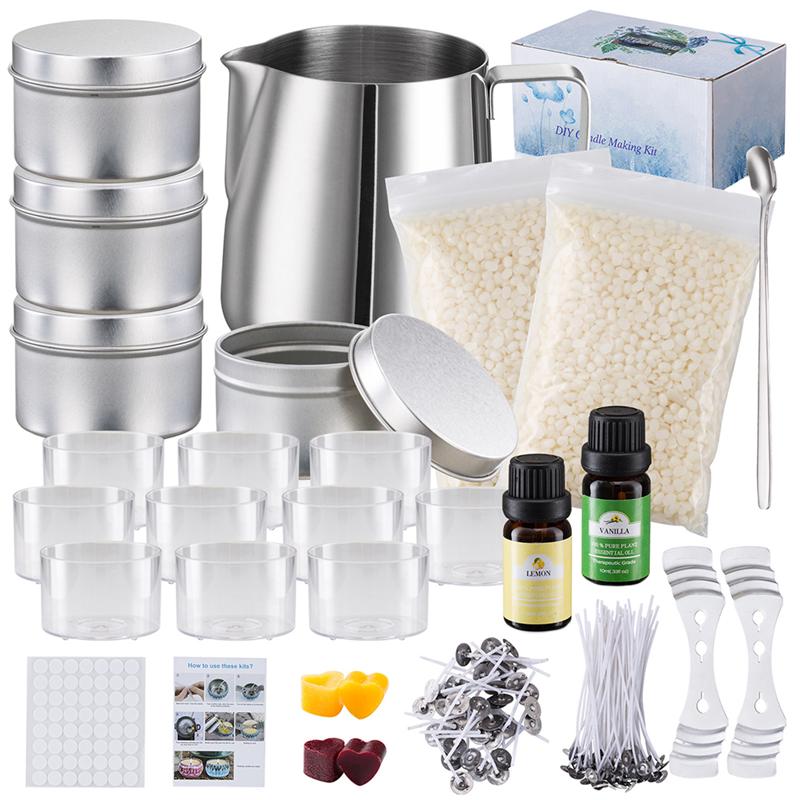 1 مجموعة شمعة صنع عدة صب وعاء  - مراجعة Candle Making Kit For Kids وسعره
