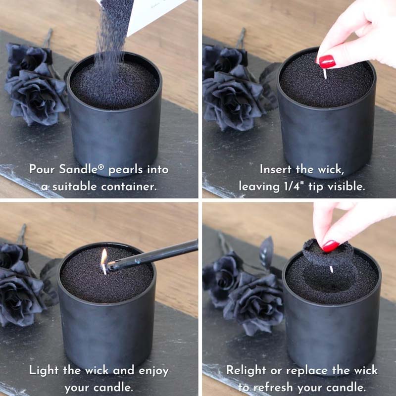 رمل شمع أسود مع فتيل، 200 جرام - مراجعة Candle Making Course وسعره